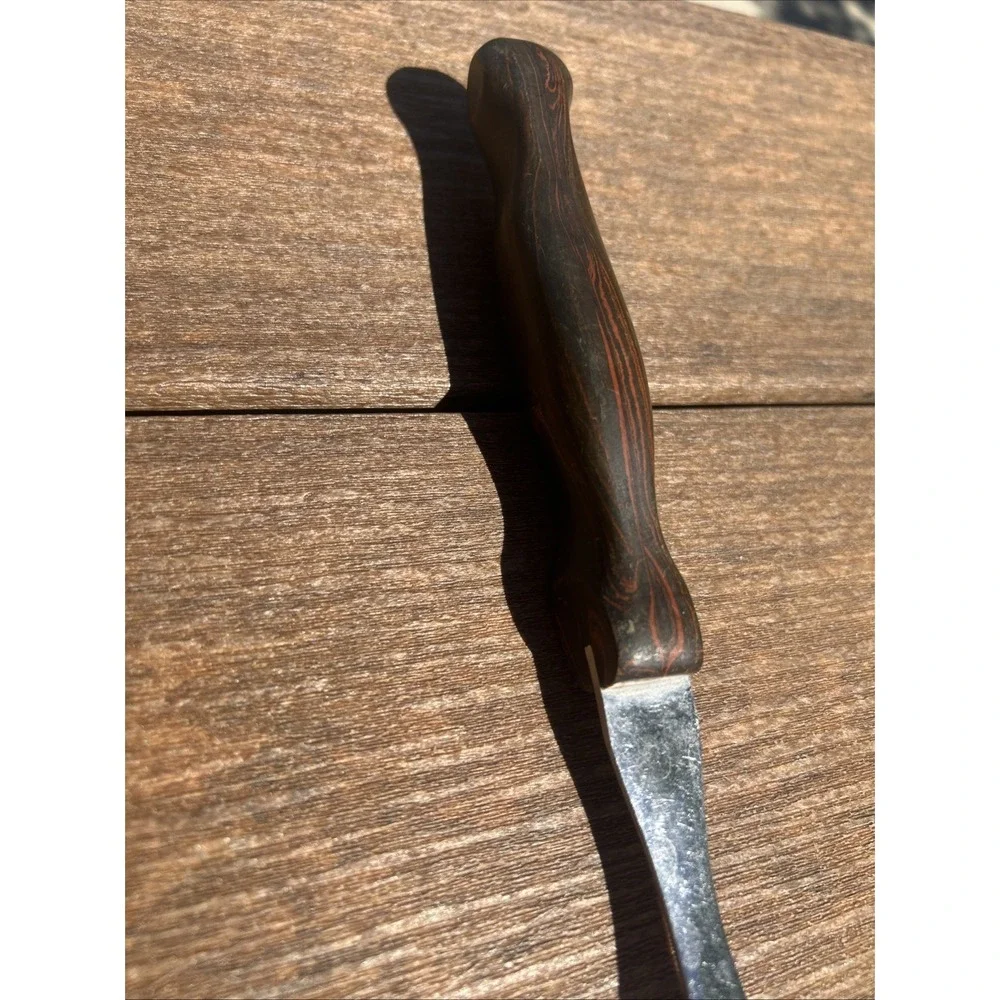 Vtg CUTCO 1026 Chef's Carving / Serving fork USA  Swirl Orange / Brown Handle